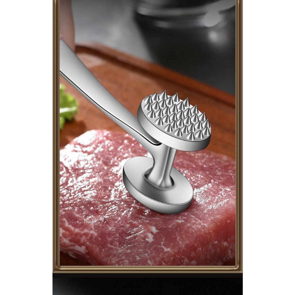 Legierung Fleischklopfer Hammer, Doppelseitiger Küchenfleischklopfer, Steakklopfer mit rutschfestem Griff, Robuster Fleischklopfer