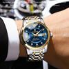 BINBOND Luxury Watch for Man Elegant Date Week Waterproof Luminous Men Watch Quartz Stainless Steel Sports Men's Watches