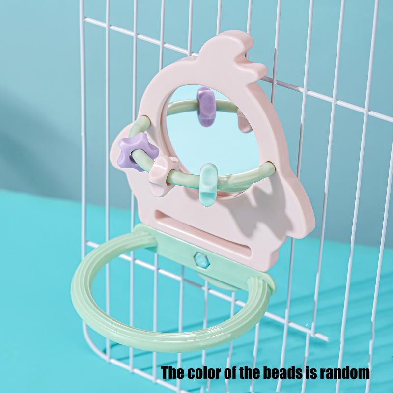 Interactive Little Bird Relieve Boredom Mirror Toy Parrot Grinding Teeth Stand Pole Stand Gnawing Bird Toy Birdcage Accessories A1