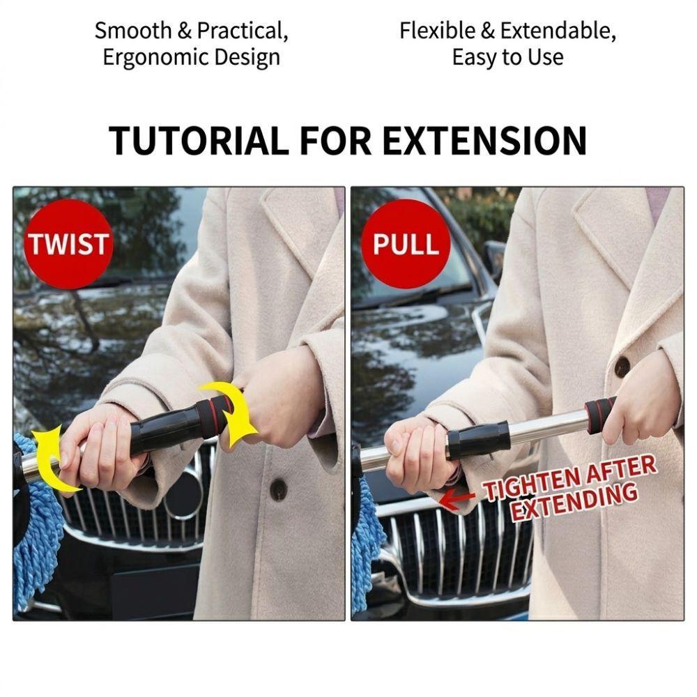 Removable Car Duster Extendable Handle Car Cleaning Mop Car Wash Brush Interior Cleaning