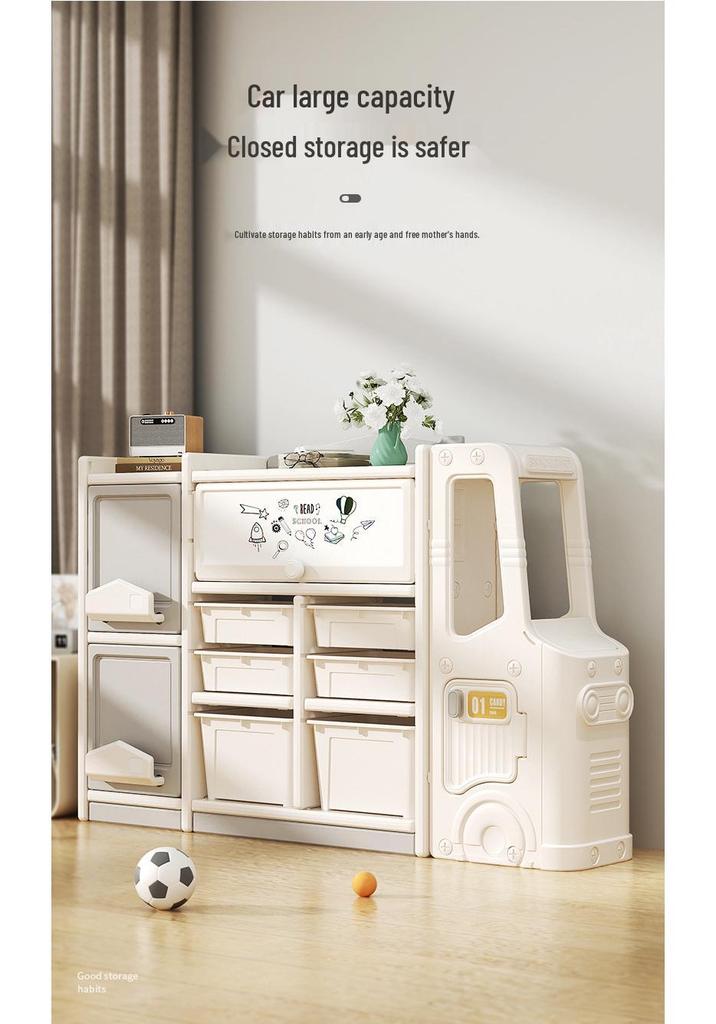 Children's Toy & Book Storage Rack - Plastic Organizer for Building Blocks, Small Cars, Sundries