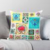 Singapore Peranakan Tiles Square Pillowcase Polyester Linen Velvet Creative Zip Decor Pillow Case Home Cushion Case