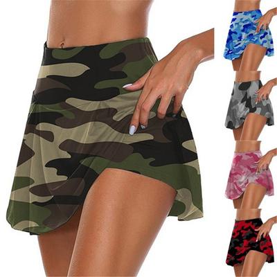 Damen Sommer Shorts Elastischer Bund Tennis Skorts Röcke Baggy Sportlich Golf Laufen Röcke Skorts