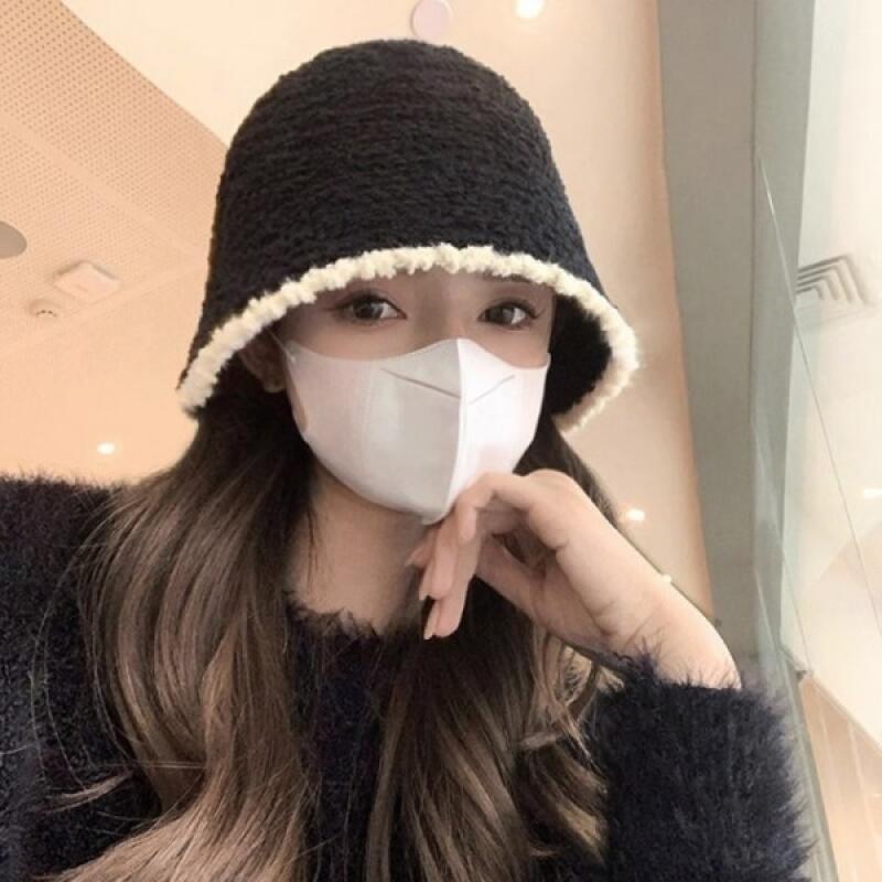 Fleece Bucket Hat Fedora Bucket Hat black