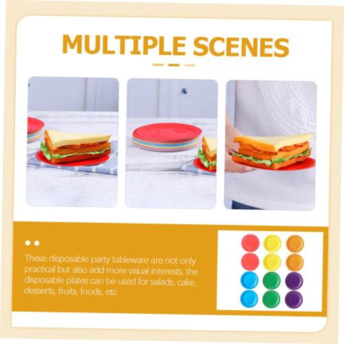 FUNOMOCYA 60-Count 7-Inch Colored Paper Plates, Party Dinner Plates for Birthdays, Baby Showers, and Weddings