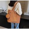 Women's large-capacity canvas bag, simple letters, versatile commuting artifact.