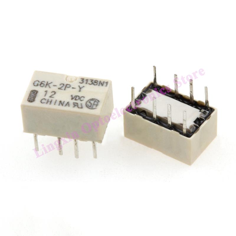 20pcs SMD G6K-2F-Y G6K-2P-Y Signal Relays 8PIN For Relay DC 3V 5V 12V 24V G6K-2F-Y5VDC G6K-2F-Y-12VDC G6K-2F-Y24VDC 10*6.5*5mm Relays 5