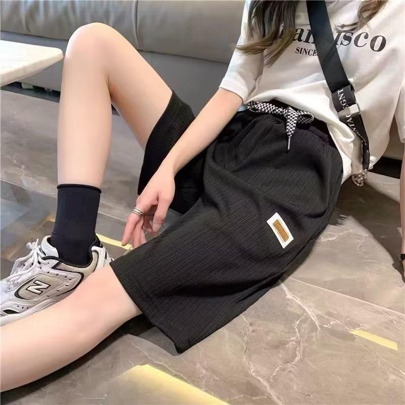 Ice Silk Sports Shorts Women's Summer Slim Slim Straight Casual Quarter Pants