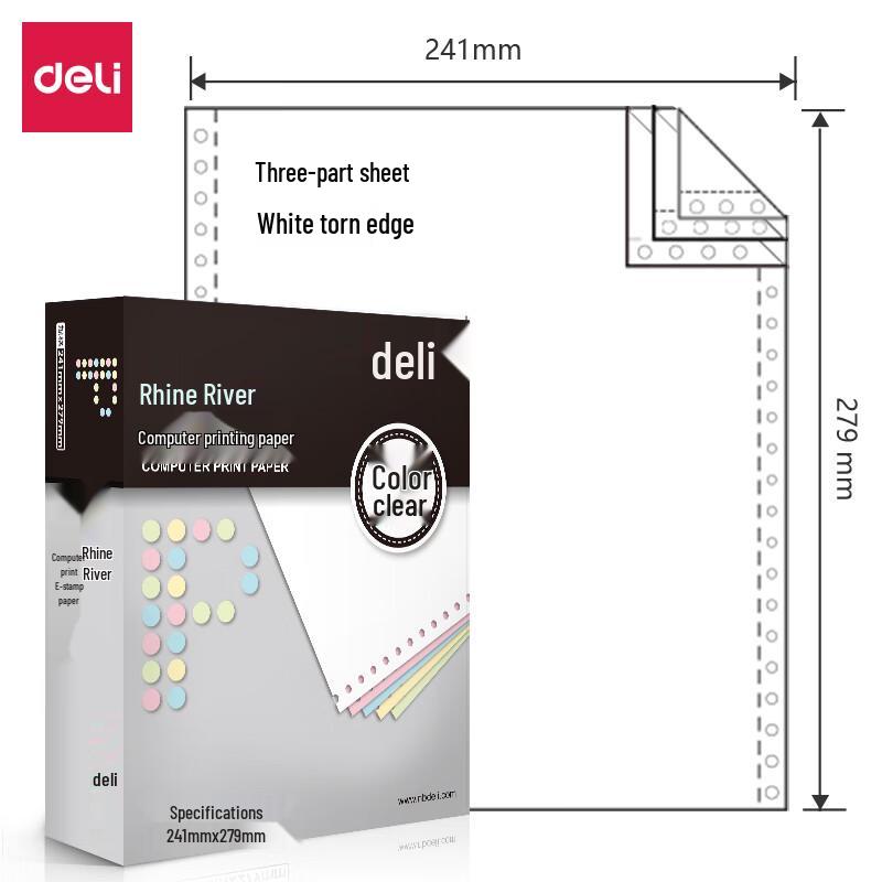 Deli L241-3S 3-Part Continuous Form Paper
