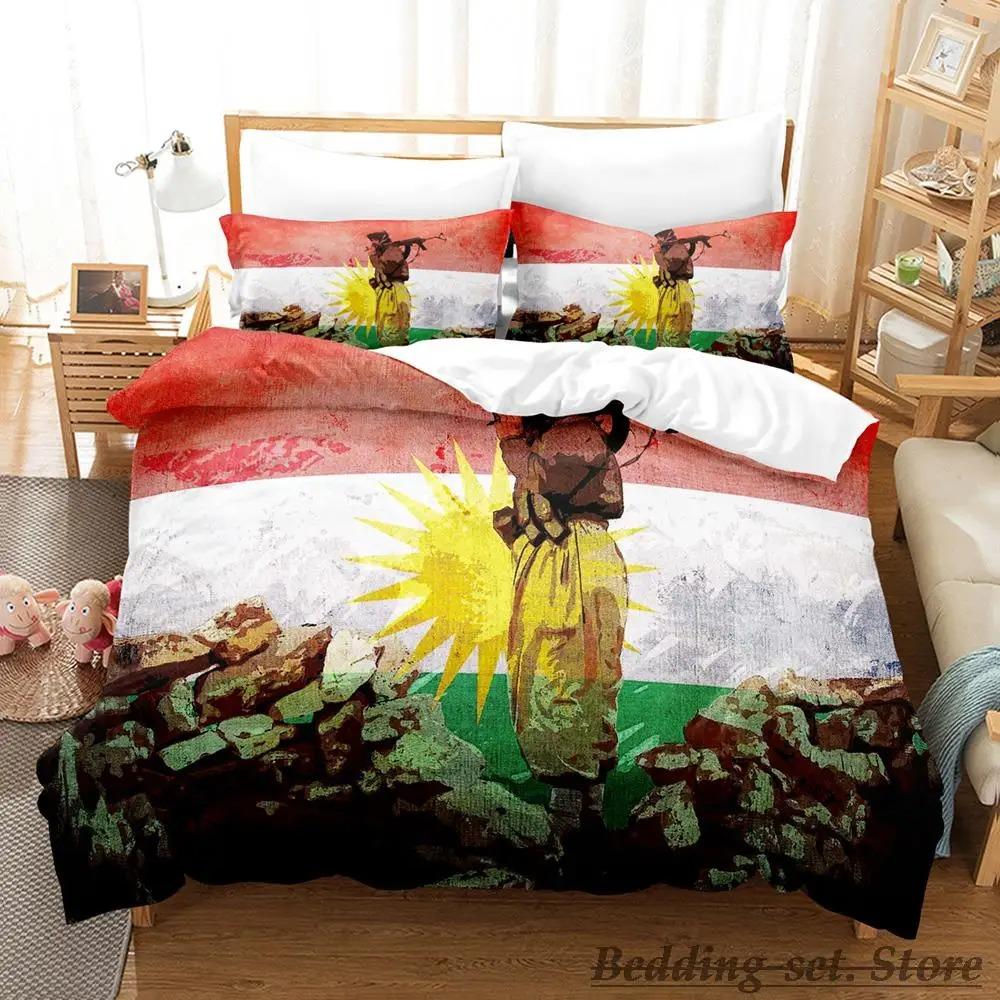 Kurdistan Flag Bedding Set Single Twin Full Queen King Size Bed Set Adult Kid Bedroom Duvetcover Sets Parure De Lit Bed