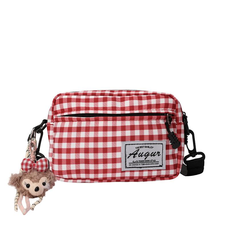 2025 New Mobile Phone Bag Trendy Messenger Women's Bag Student Korean Version Simple Plaid Small Satchel Mini Small Bag