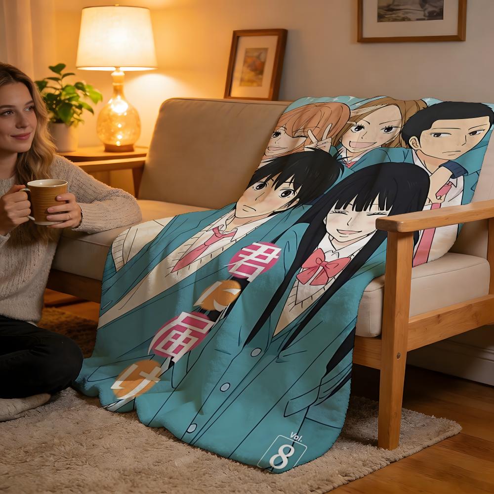 Throw High-Density Short Plush Blanket For Sofa Nap Air-Conditioned Room Soft Skin-Friendly Classic Comics Kimi Ni Todoke