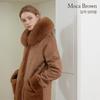 La Belle Shinyoung Fur Fox Hood Solid Reversible Long Coat Lb119ct
