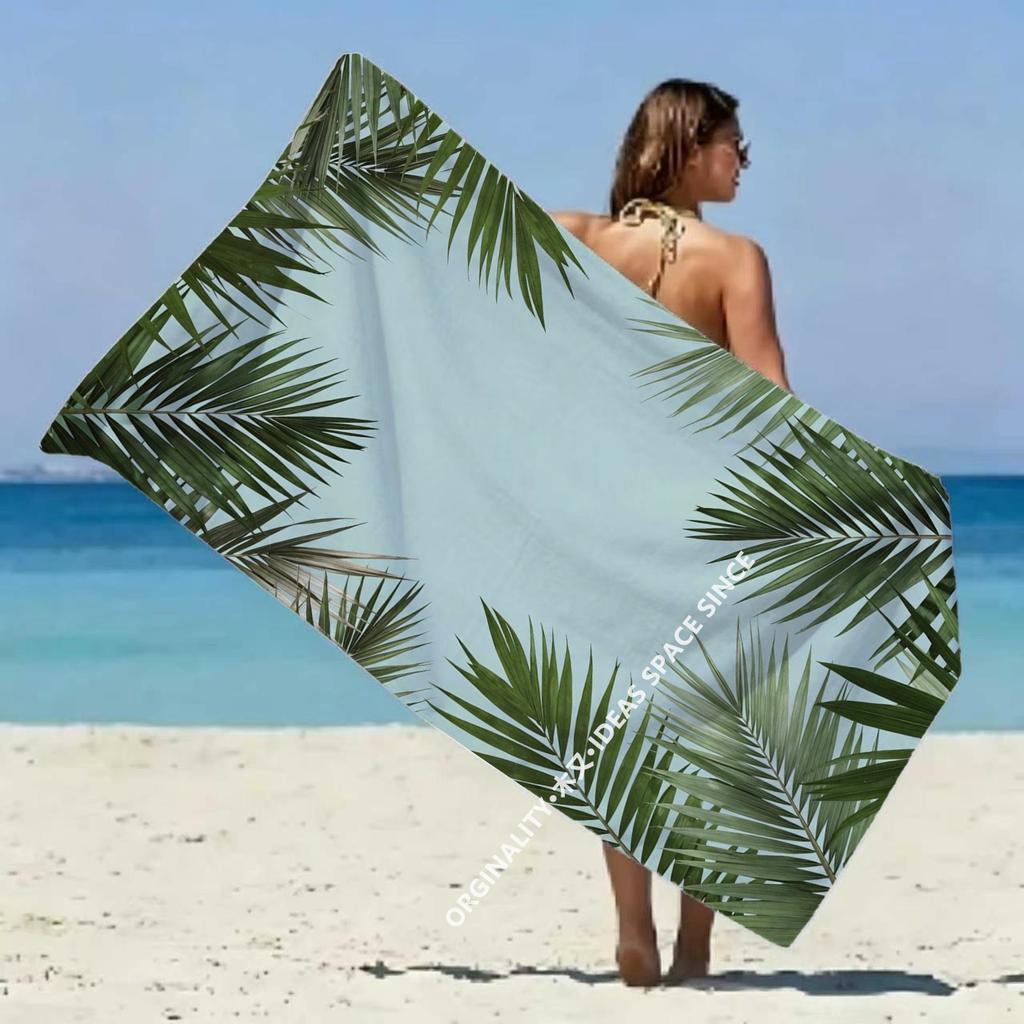 Tropical Palm Leaf Beach Towel Patterned Sunscreen And Windproof Suitable For Swimming Pool Camping Travel Blanket