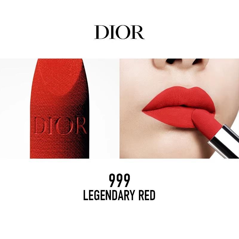 DIOR Lipstick #999 Legend Red Lip Velvet 3.5g+#720 Red Bean Paste Velvet 3.5g