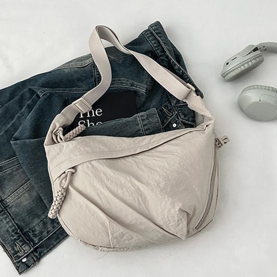 Uformell Hobo-veske Dumpling-veske med justerbar skulderreim Sammenleggbar skulderveske med flere lommer Stor kapasitet Crossbody-veske for daglig bruk Reise Arbeid