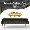 12 Pack Plastic Table Cloth Disposable, 54”x108” Black and Gold Table Cloths for Parties, Waterproof and Greaseproof Gold Dot Rectangles