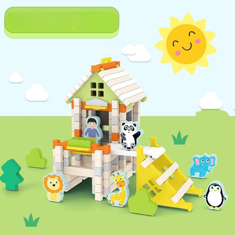 Children'S Early Education Tenon And Mortise Structure Building Block Creative Space Construction Assembly Construction Wooden Educational Toys 3-6