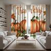 2 Stück HD Thanksgiving Orange Kürbis dekorativer Vorhang Orange digital bedruckter Vorhang Heimdekoration Stil Dekoration Wohnzimmer