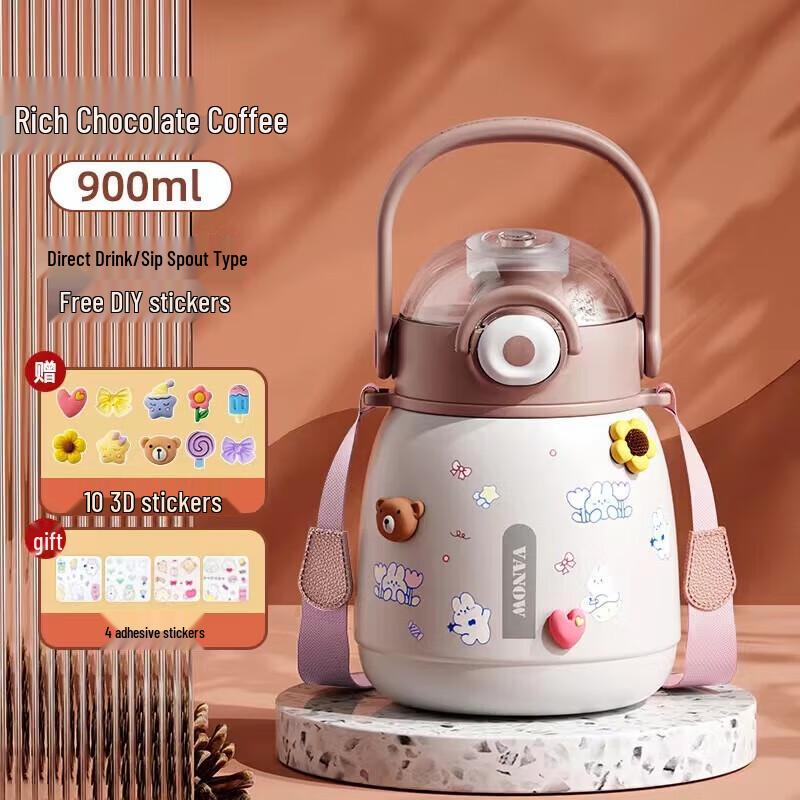 Vanow Large Capacity Stainless Steel Double-Drink Water Bottle