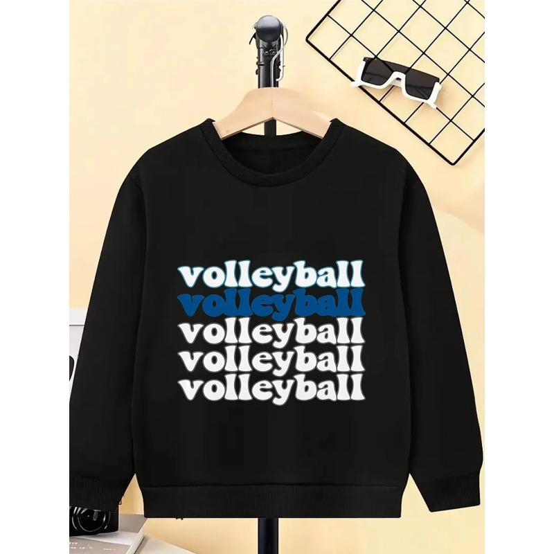 Kids Sweatshirt Hoodie for Girls with a Round Neck - Perfect for Volleyball, Machine Washable, Suitable for Spring And Autumn