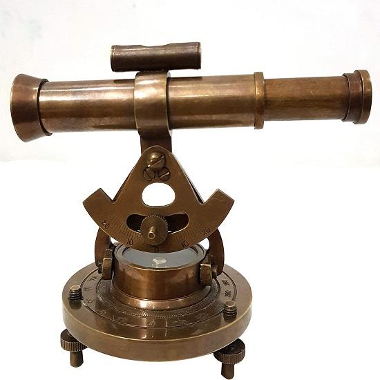 Compass Telescope Surveying Theodolite Marine Home/Office Desk Decor Vintage Geodetic Transit