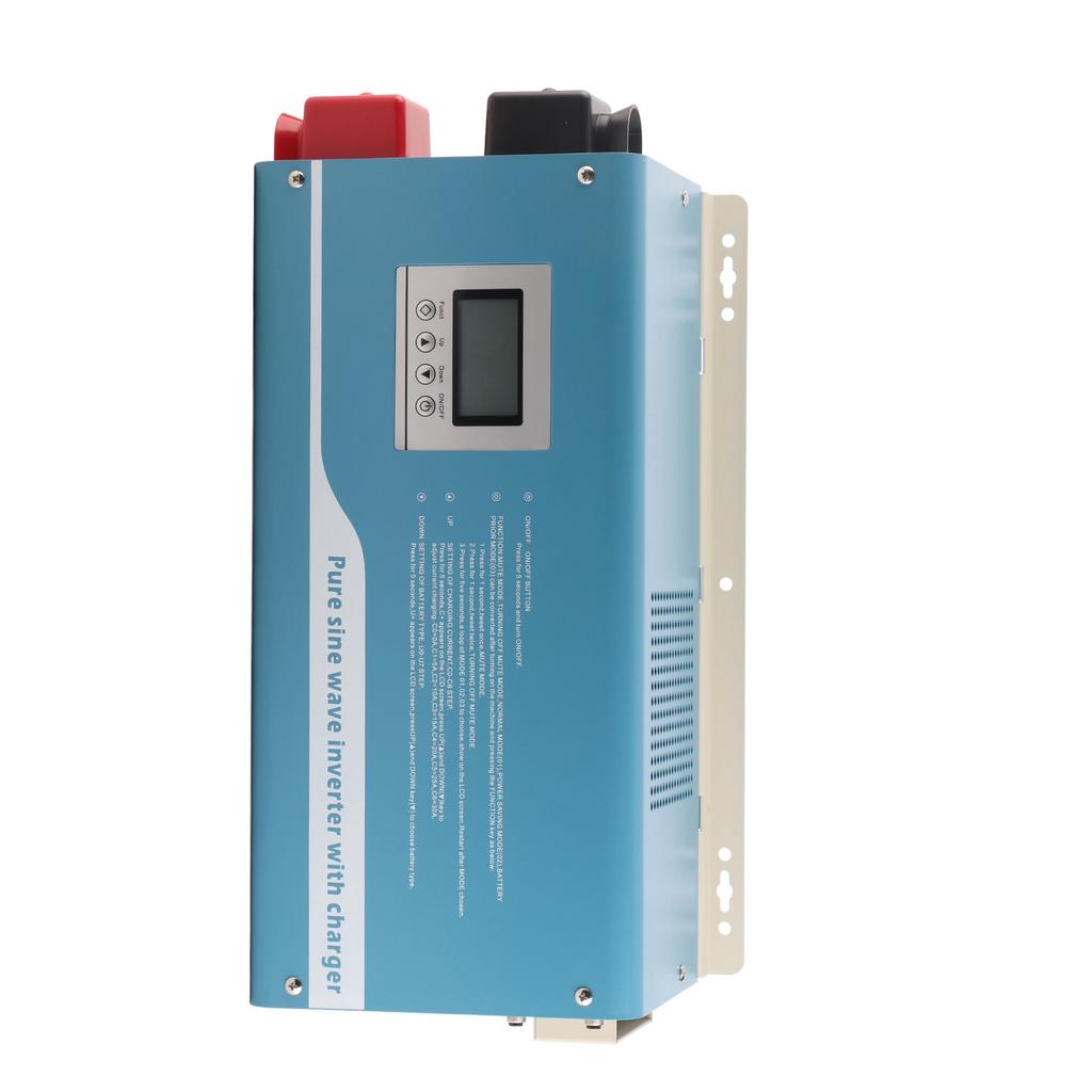 Blue Wall Mounted Pure Sine Inverter Charger Output 110VAC 220VAC 230VAC for Small Solar Power