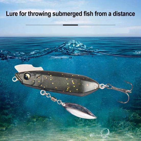 7.5CM/20G Sinking VIB Hard Lure with Spinner Blade Hook Long Casting Sequin Fishing Bait Saltwater Freshwater Bass Pike Fishing