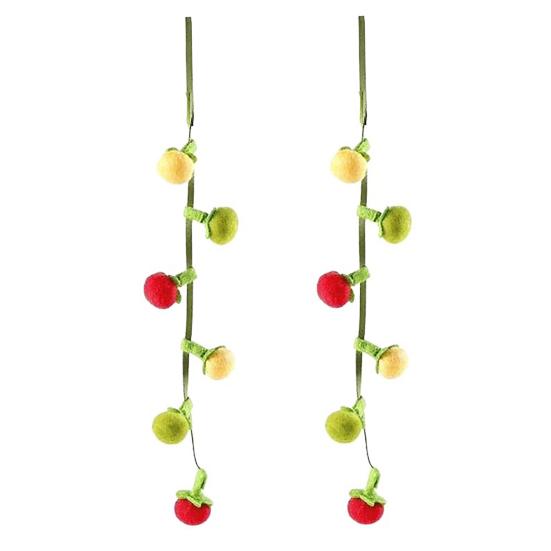 Fruit-Shaped Catnip Toy String Interactive Cat Toy Cat Teaser String with Bell Soft Tomatoes Cat Chew Toy for Indoor Cats Play And Exercise