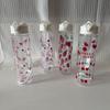 750Ml White Water Bottle Full Printed Cartoon Strawberry Bow Flower Fade Resistant Leakproof Reusable Stylish Cup For Sports