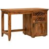 Wooden Study Desk With Chair Office Laptop Table 2 Drawers 1 Door For Home Office  Honey Finish