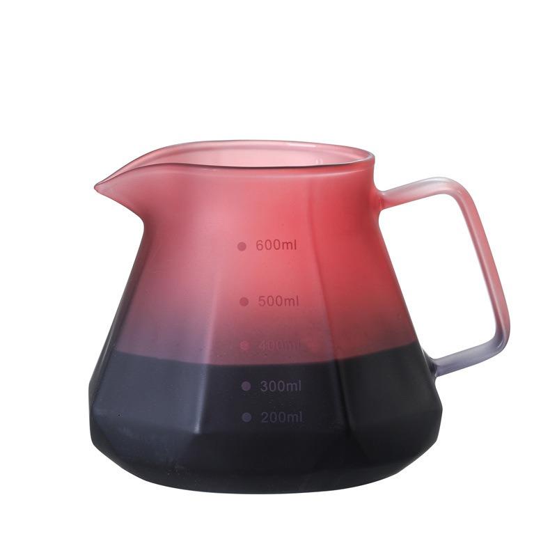 600ml Hand Brewed Coffee Filter Set,High Borosilicate Glass Heat Resistant Pour Over Dripper Sharing Pot with Filters 1-4 People