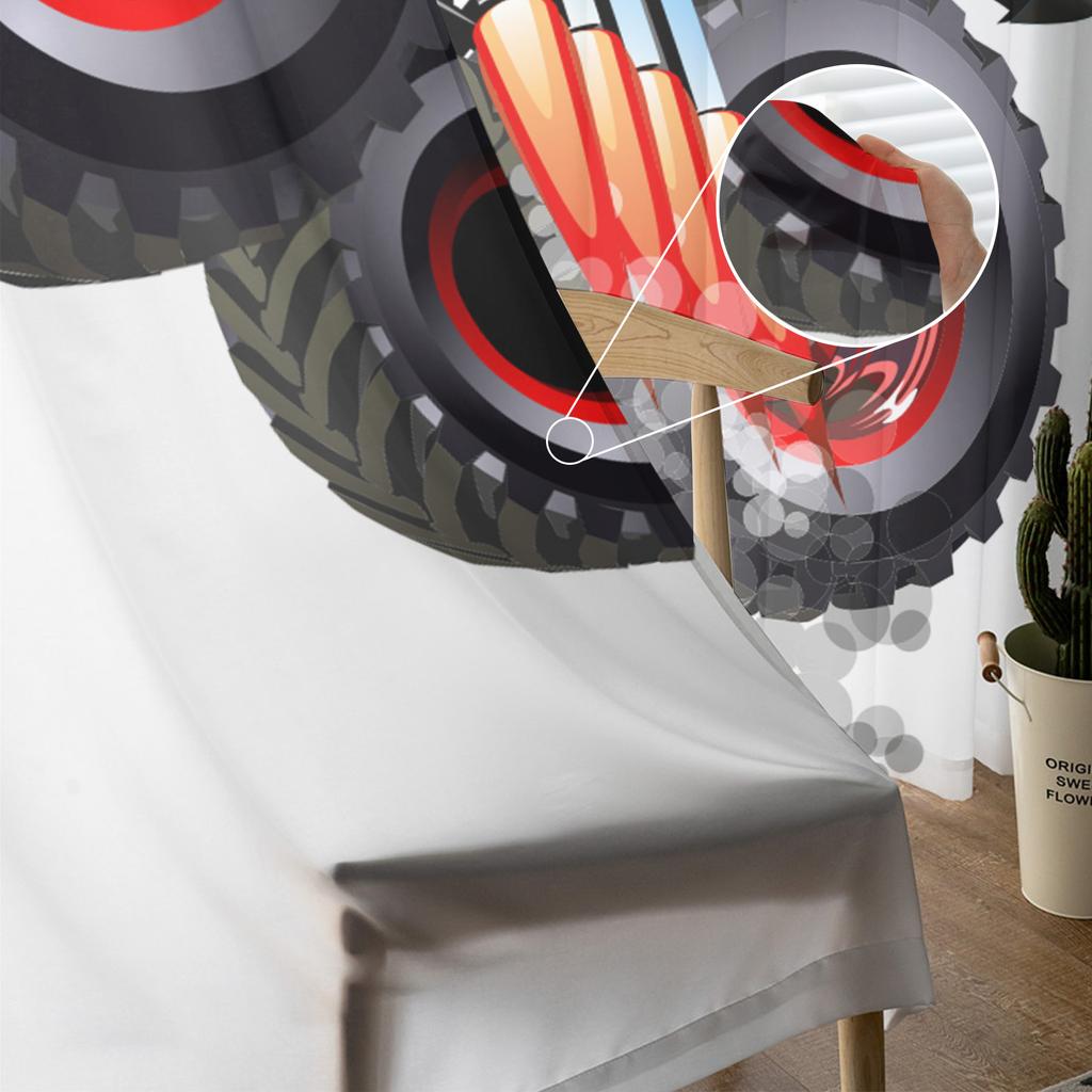 Truck Car Cartoon Window Treatment Tulle Modern Sheer Curtains for Kitchen Living Room the Bedroom Curtains Decoration