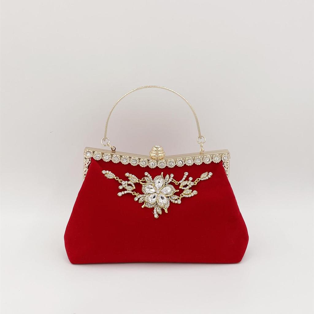 Vintage Sequin Velvet Banquet Clutch: Qipao, Handheld, Shoulder, Crossbody, Hanfu & Evening Gown Bag.