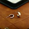 Japanese-Korean Oval Shell Stud Earrings, S925 Silver Needle, Versatile Niche Design, 925 Sterling Silver