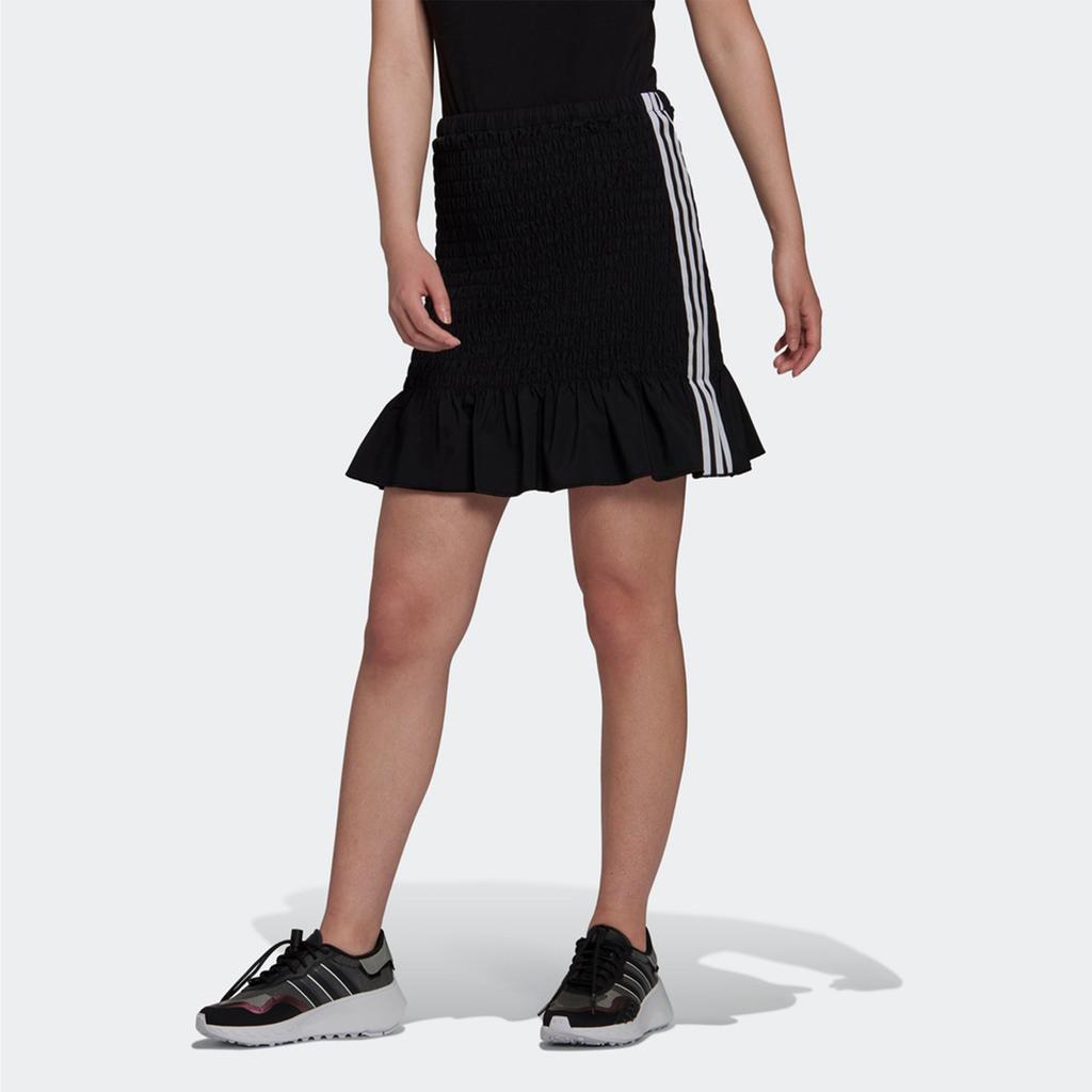 Women's Adidas Originals SMOCKED SKIRT Casual Short Skirts Women's Black
