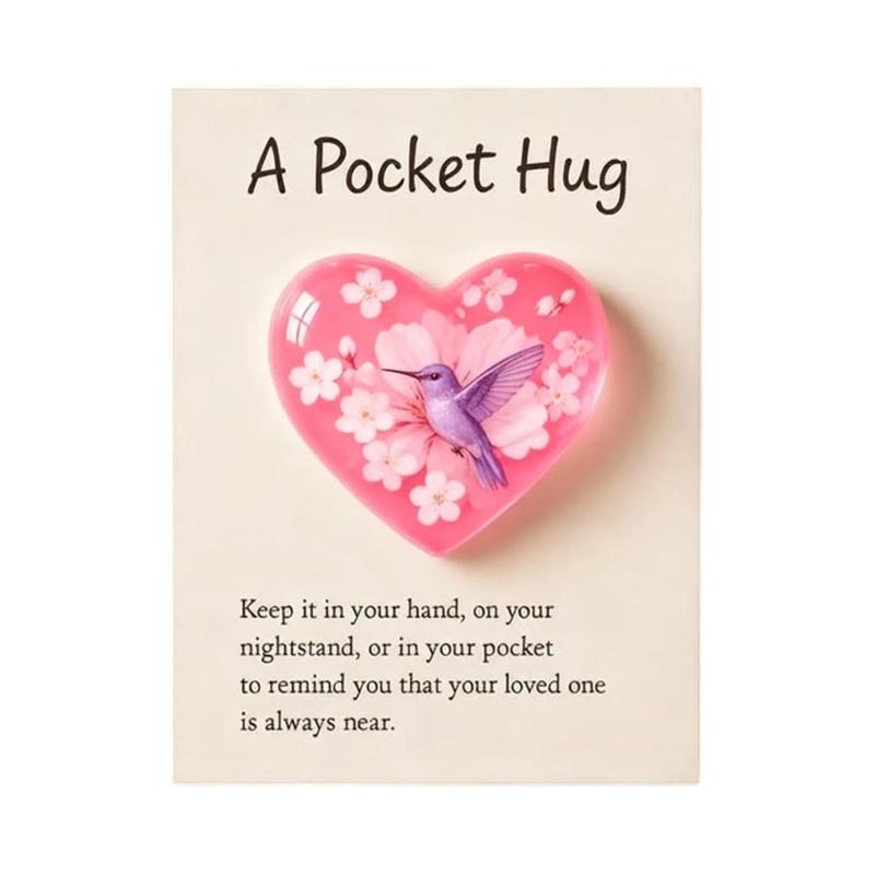 

Christmas Resin Charm with Blessing Card Pocket Miniature Bird Ornament For Kids Adult Family Gatherings Holiday Parties