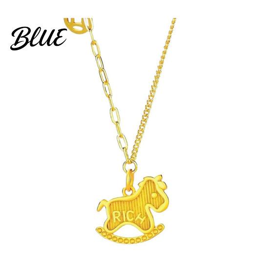 Horse Pendant Jewelry Necklace Zodiac Animal Cute Charm Women Chinese