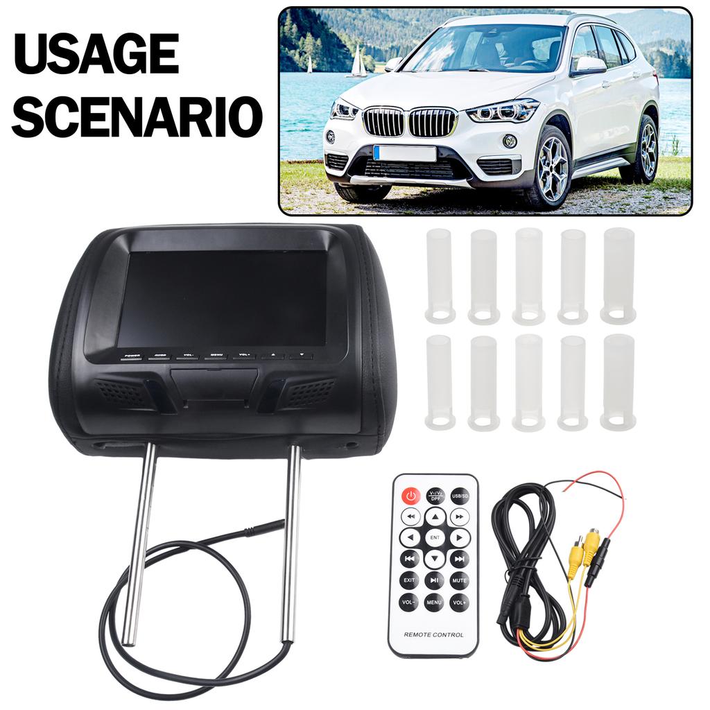 1pc Car 7inch Backrest Multimedia Player MP5 Display Universal Automobile Head Pillow 800*RGB*480 Pixels LED Digital Panel