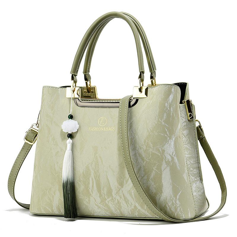 Stylish Pu Tote Bag For Women With Large Capacity And Trendy Fringe Design In Beige Pink Green And Black