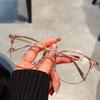 Kurzsichtigkeitsbrille Retro Flache Brille Schwarzer Rahmen Blaulichtfilterbrille