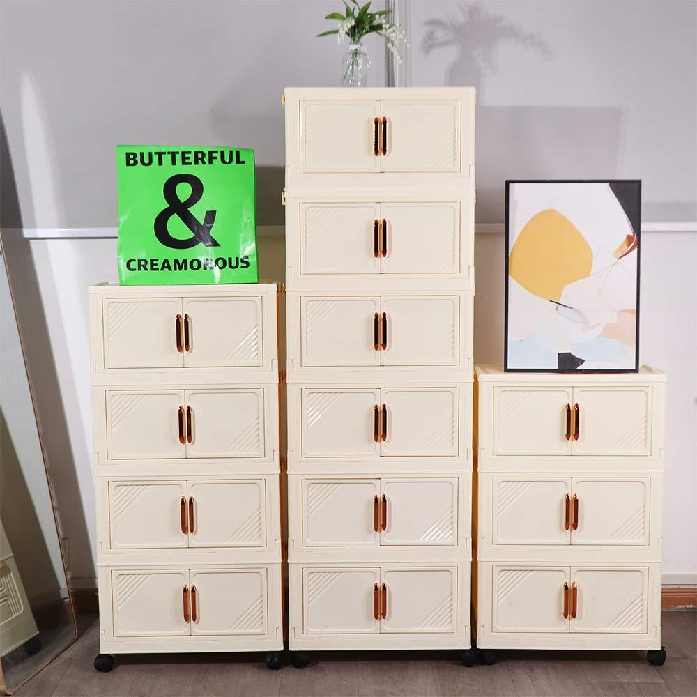 Plastic Foldable Storage Cabinet Installation-Free Folding Clothes Closet Dressing Rooms