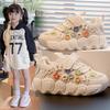 Children's shoes new 2025 spring and autumn breathable girls flower bread shoes fashion student classmates