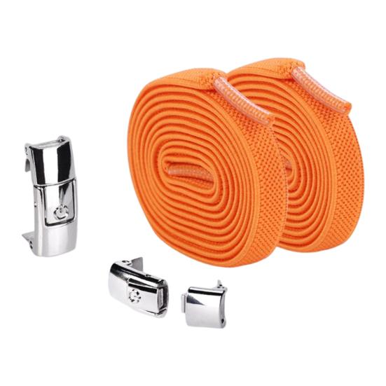 1 Pair 8mm No Tie Shoelaces Buckle Closing Opening Solid Color Flat Elastic Multipurpose Kids Adult Lazy Shoe Laces for Outdoor