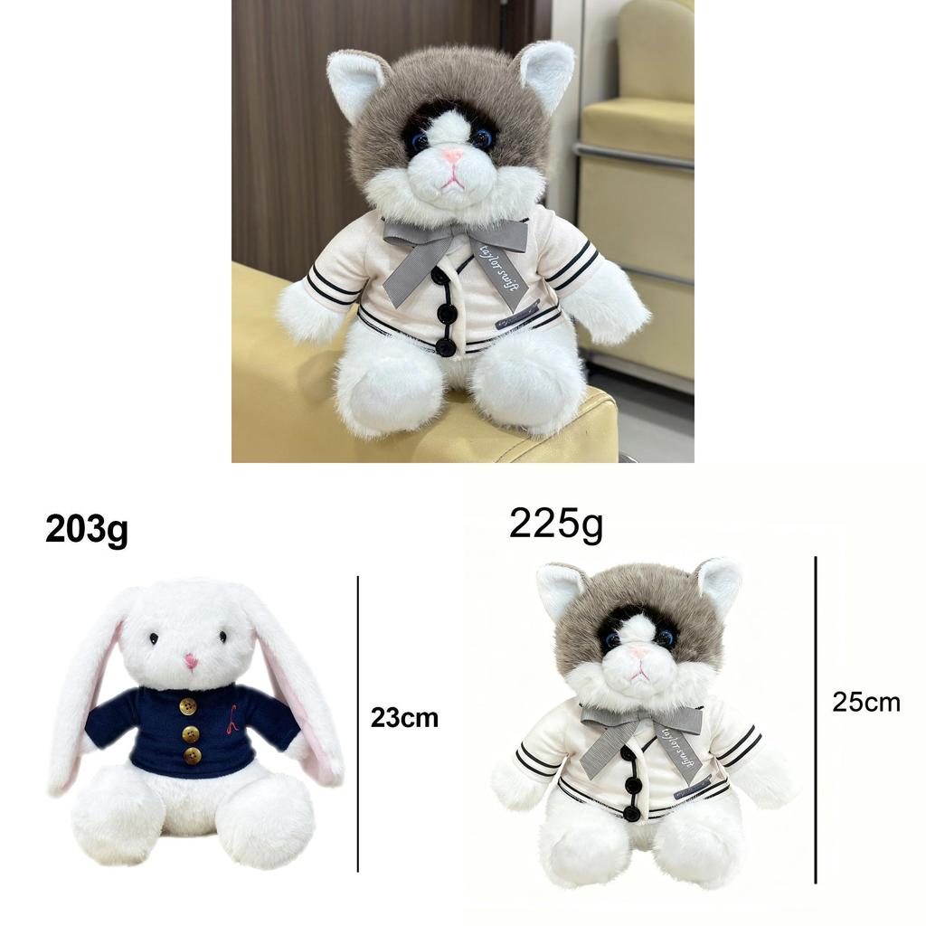 Cute Cat And Rabbit Plush Animal Toy With Short Plush Filling For Kids And Collectors