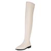Elastic Women's Over the Knee High Boots Trend 2024 Long Winter Thigh High Boot Black White Flats Party Fetish Dance Shoes Lady