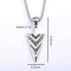 Vintage Stainless Steel Double Sided Arrow 3D Polished Pendant Necklace Unisex