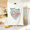 Cute Oil Painting Print Throw Lightweight 240G Flannel Blanket Soft Skin-Friendly For Summer Cooling