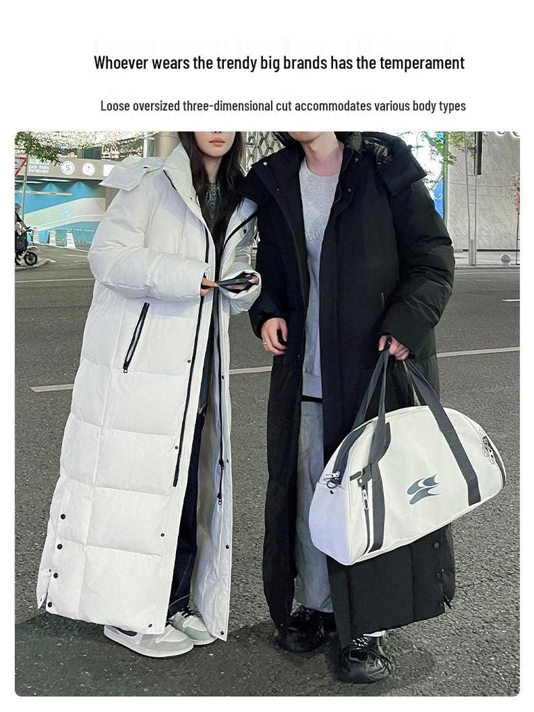 Korean Style Long Down Jacket - Unisex Casual Warm Outerwear