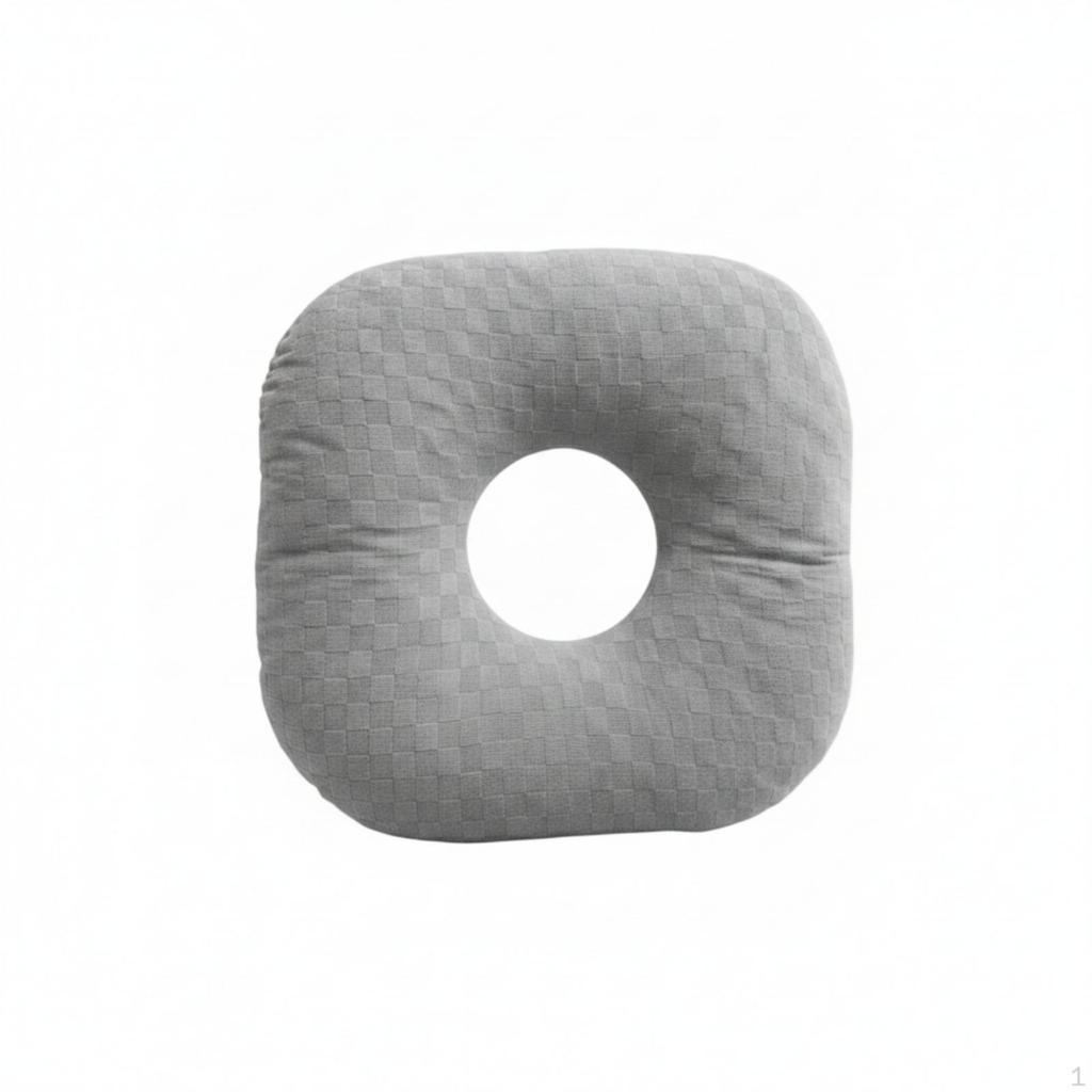 Ear Hole Pillow Vacuum Compressible Side Sleeping with Checkerboard Textured Aid